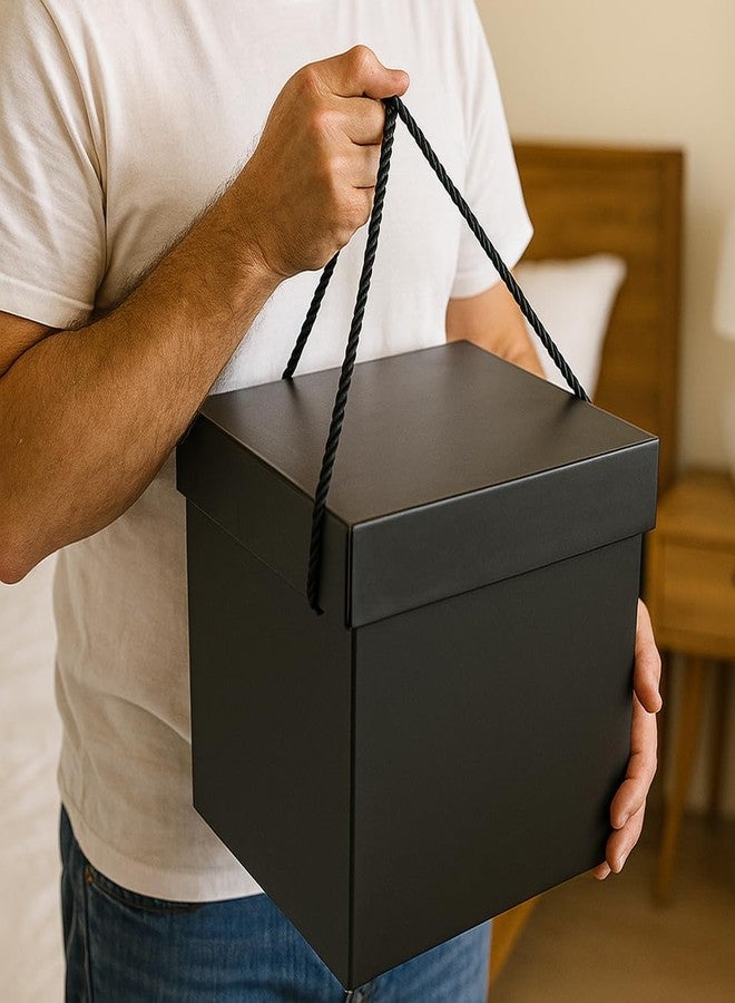 SCORYULE Extra Large Gift Box with Lids and Handle, 12.6" Black Collapsible Gift Box for Birthdays, Parties, Showers, Valentine's Day - Image 3