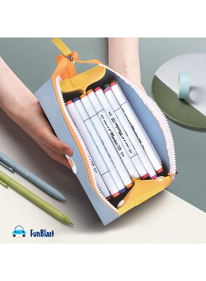 FunBlast Pencil Pouch for Girls - Cute Pouch for Girls, Multipurpose Zipper Pouch, Kawaii Pencil Case, Cute Pouches for Girls, Aesthetic Pouch for Girls, Return Gift for Kids (Blue) - Image 3