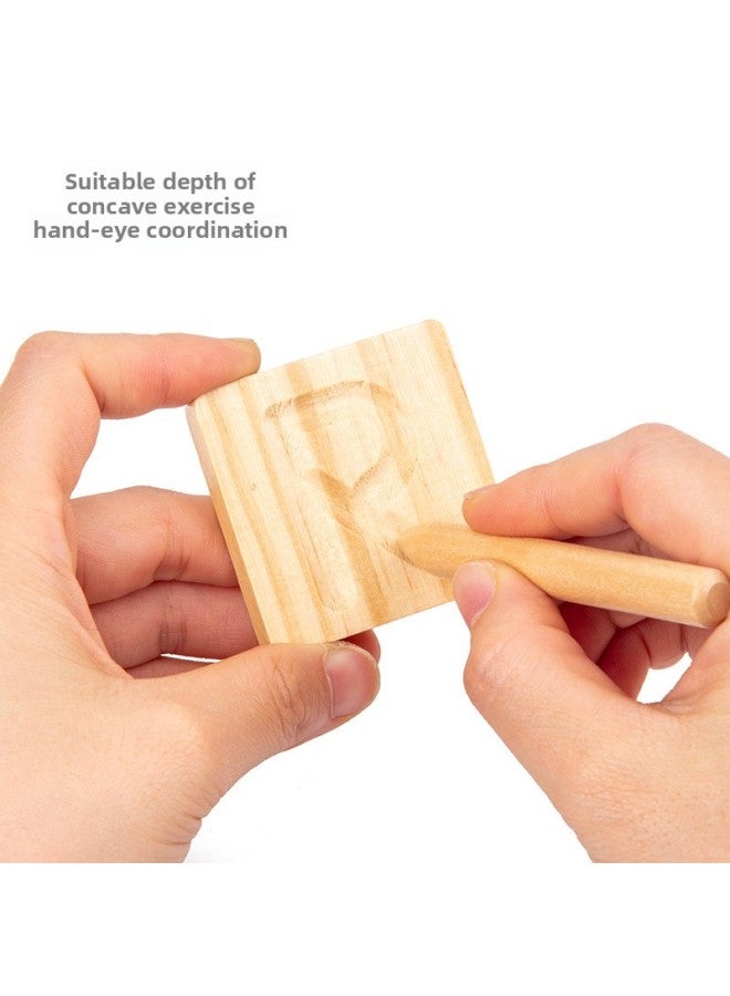 Children's Educational Toys Double-sided Wooden Groove Training Board Early Education Control Pen English Letter Geometric Figure Shape-Color:Single-sided Caps Tracker  - Image 5