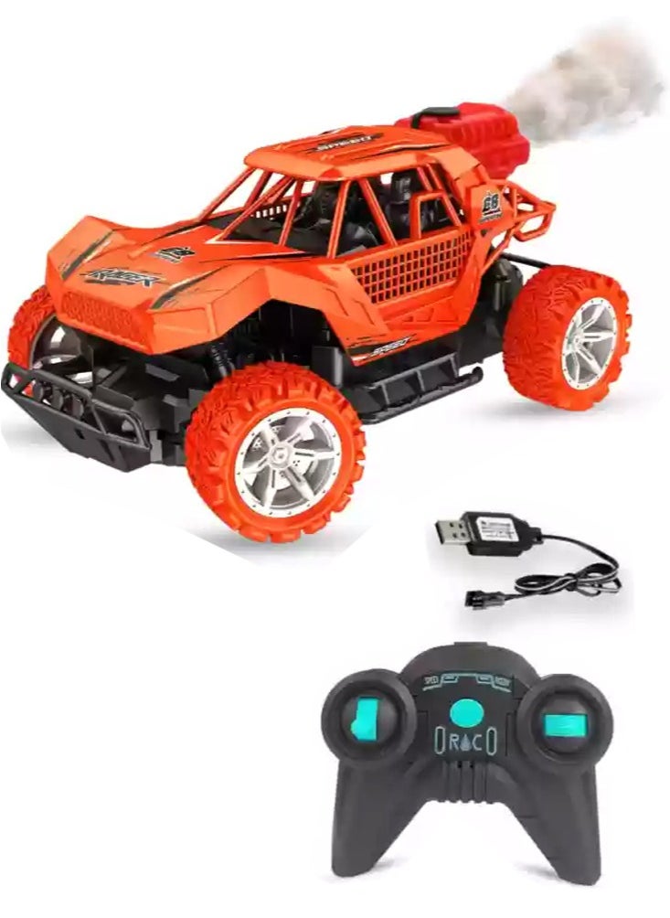 FEND Fend Rechargable Remote Control Water Spray Runner Climbing Car with Rear Fog LED Light for Kids Orange  - Image 1