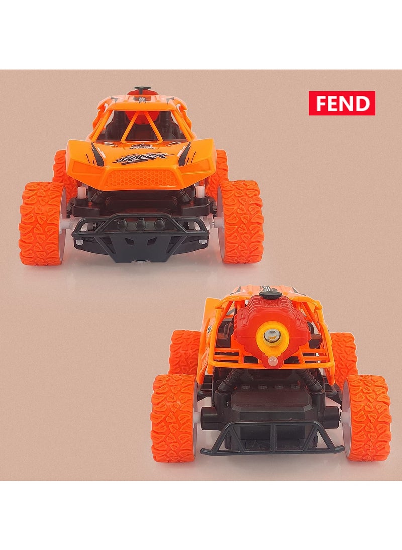 FEND Fend Rechargable Remote Control Water Spray Runner Climbing Car with Rear Fog LED Light for Kids Orange  - Image 5