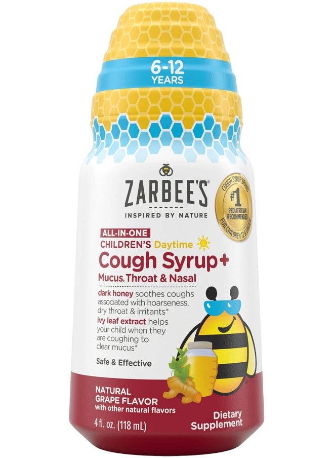 Zarbee's Zarbee's Kids All-in-One Daytime Cough Syrup + Mucus, Throat & Nasal  - Image 1