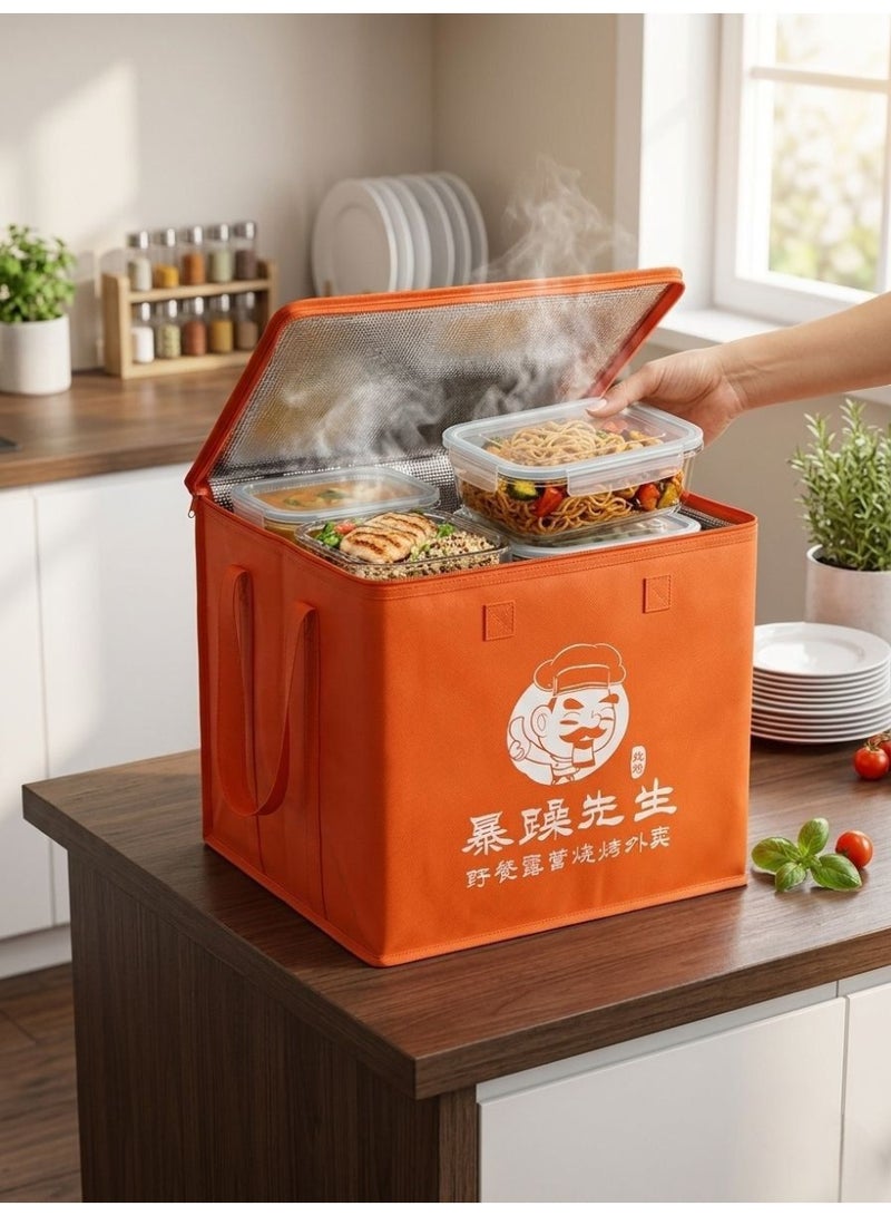 Versatile thermal food storage bag – Insulated lunchbox for keeping food and drinks hot or cold, ideal for trips, work, school, and travel – Large size 45 x 38 cm - Image 3