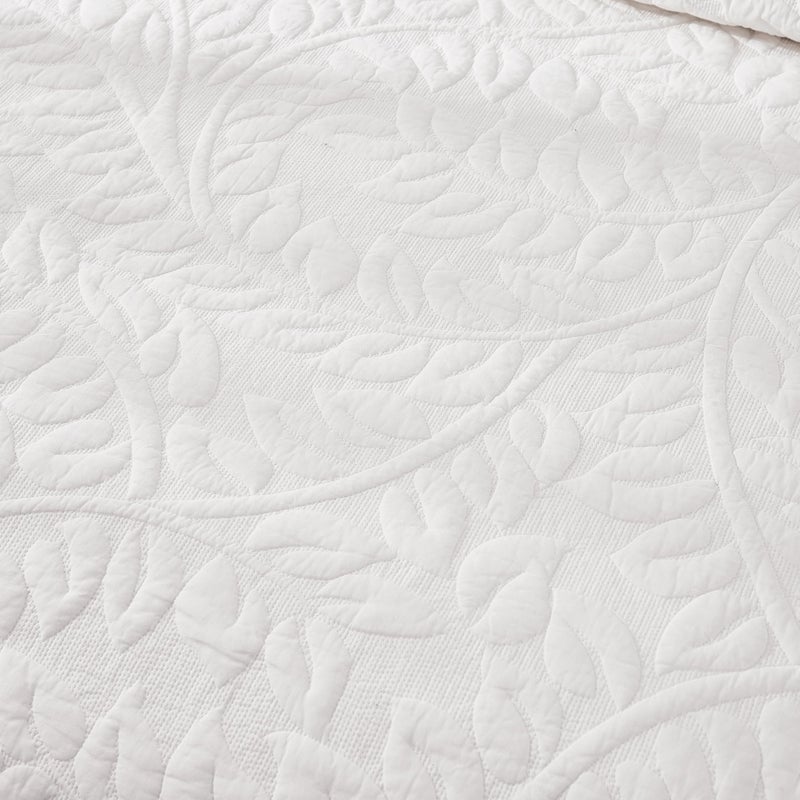 MarCielo 3-Piece 100% Cotton Oversized Bedspread Lightweight Quilt Coverlet Embroidery Farmhouse Bedding Set T0 (Bright White, Oversized King (118"x106")) - Image 5