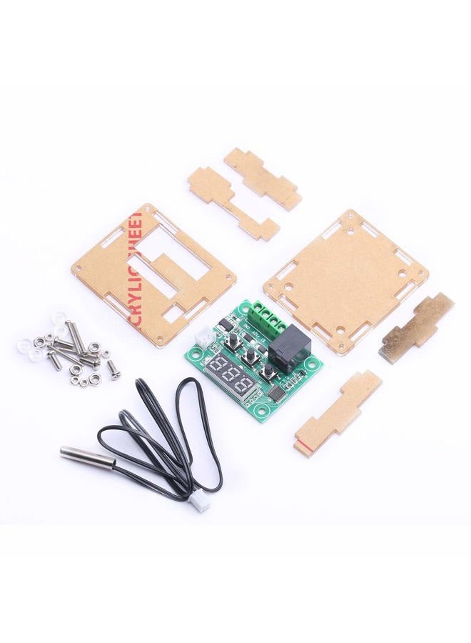 W1209 12V DC Digital Temperature Controller Board Micro Digital Thermostat -50-110øC Electronic Temperature Cool Temp Control Module Switch with 10A One-Channel Relay with LED Display + Acrylic Box - Image 1