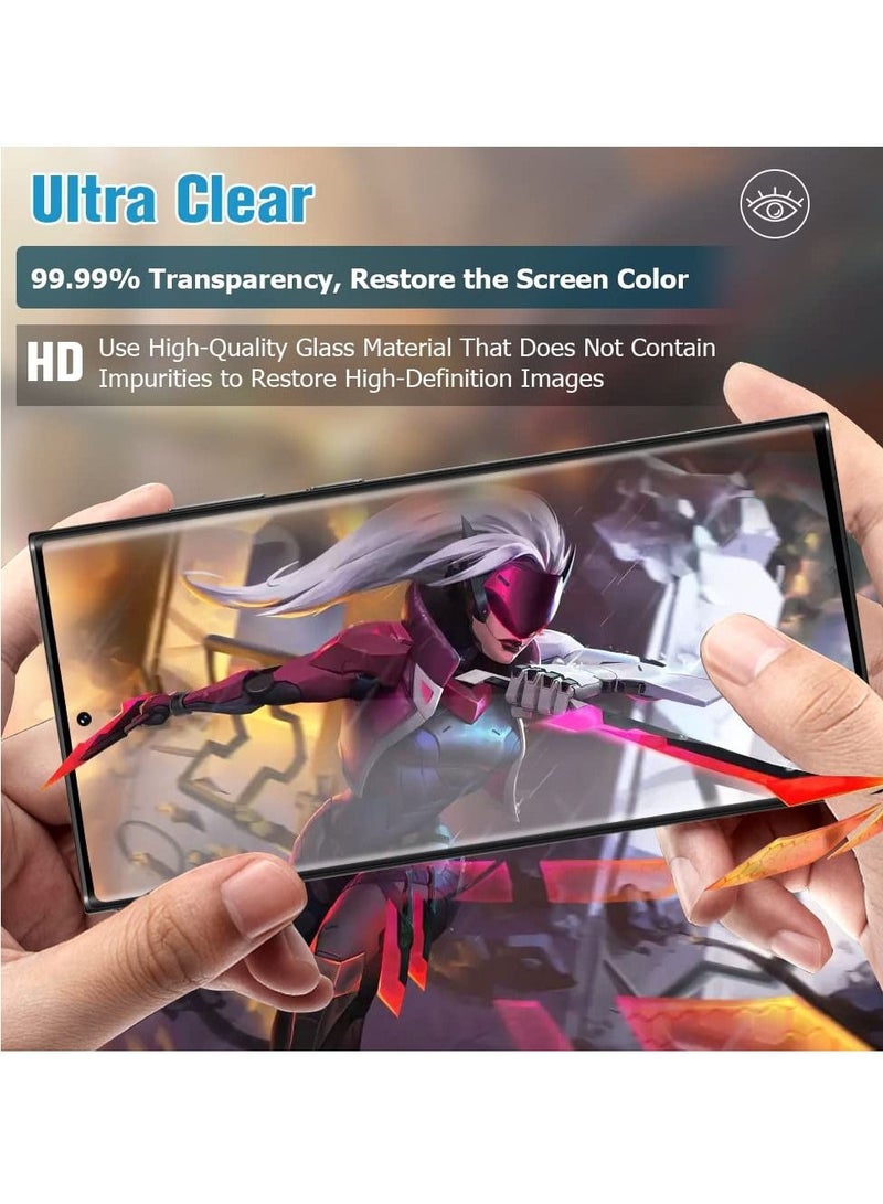 BORTONY Pack of 2+2 Screen Protector and Camera Lens Protector for Samsung Galaxy S22 Ultra 5G (6.8") 3D Full Coverage,Shell Friendly, 9H Hardness, Easy To Install Screen Protector - Image 3
