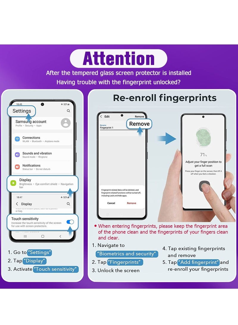 BORTONY Pack of 2+2 Screen Protector and Camera Lens Protector for Samsung Galaxy S22 Ultra 5G (6.8") 3D Full Coverage,Shell Friendly, 9H Hardness, Easy To Install Screen Protector - Image 5