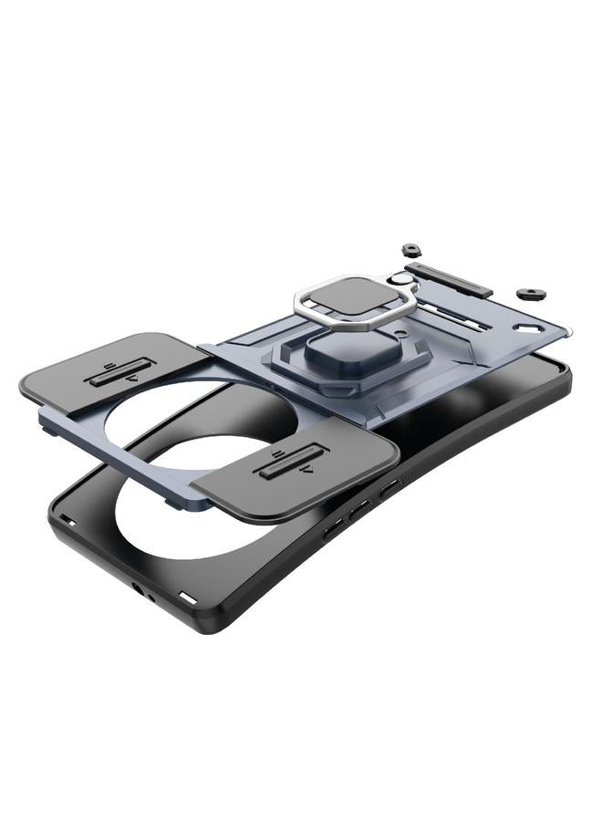 S-TOP Case For Honor X40 5G Sliding Camshield TPU + PC Shockproof Phone Case with Holder - Image 4