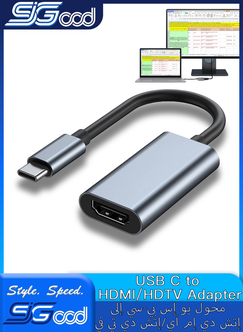 SIGood USB C to HDMI/HDTV Adapter for Monitor, 4K HDMI to USB C Laptop Docking Stations for MacBook pro, USB Type C to HDMI Cable for iPad air, Thunderbolt 3 Video Dongle Converter for Chromebook XPS TV ect - Image 1
