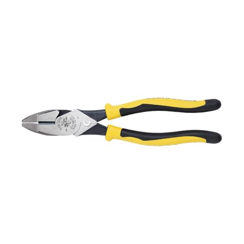 Klein Tools J2139NECR Journeyman Pliers Connector Crimp Side Made in USA With HighLeverage Design Featuring Crimping Die Behind Hinge 9Inch