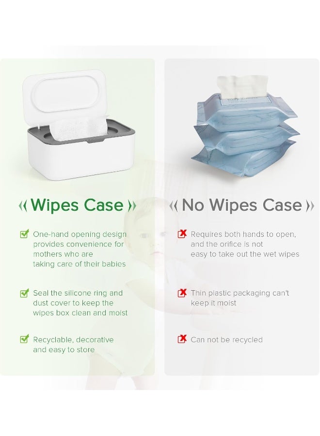 Flenpptly Baby Wipes Dispenser, Wipes Case Baby Wipe Holder Keeps Wipes Fresh, Non-Slip, Easy Open & Close (Gray) - Image 4