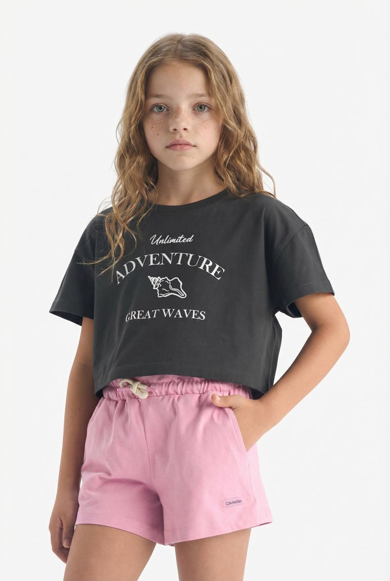 DeFacto Pink Girl Girl Elastic Waist Printed Shorts Casual - Image 3