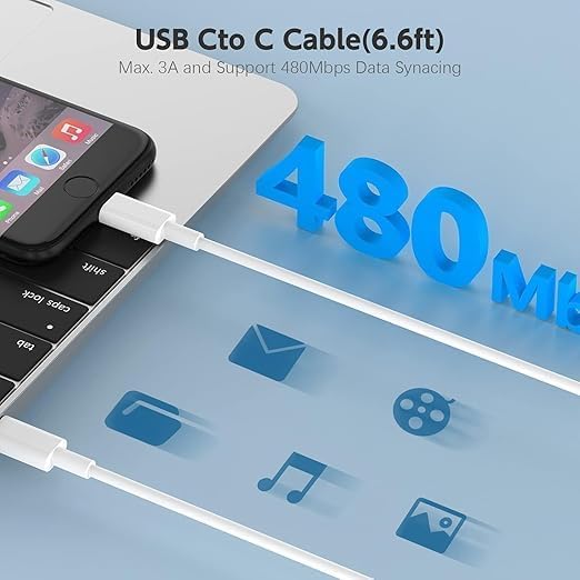 Wefly USB-C Power 61W Adapter Charger Compatible for Ma/Book Pro 13 Inch/12 Inch/14 Inch, Compatible for Ma/Book Air/iPad Pro/Type C Laptop,Included USBC to USBC Charger Cable (61W Type-C) - Image 4