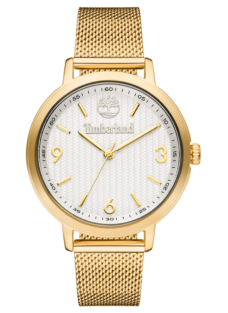 تمبرلاند Kittery Women's Watch 38mm Analog White Dial Gold Stainless Steel Strap
