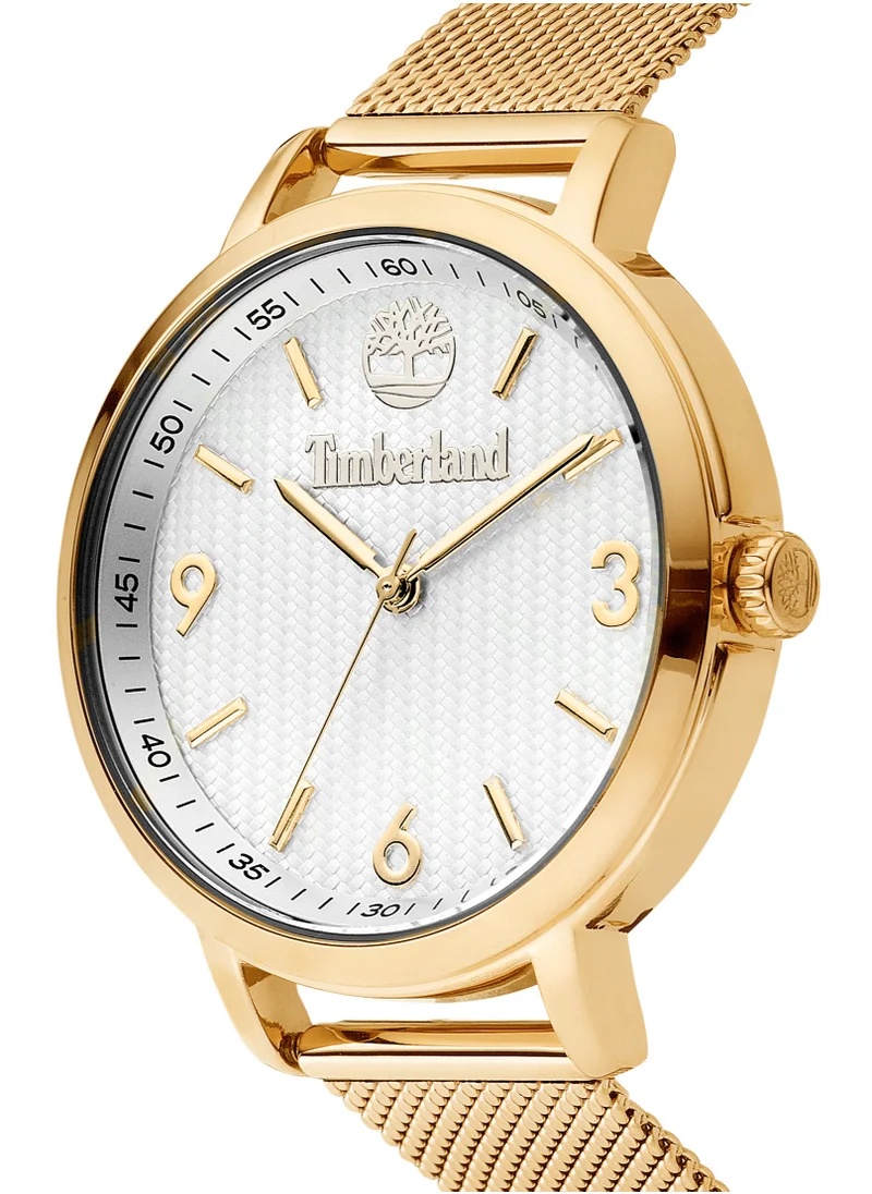 تمبرلاند Kittery Women's Watch 38mm Analog White Dial Gold Stainless Steel Strap