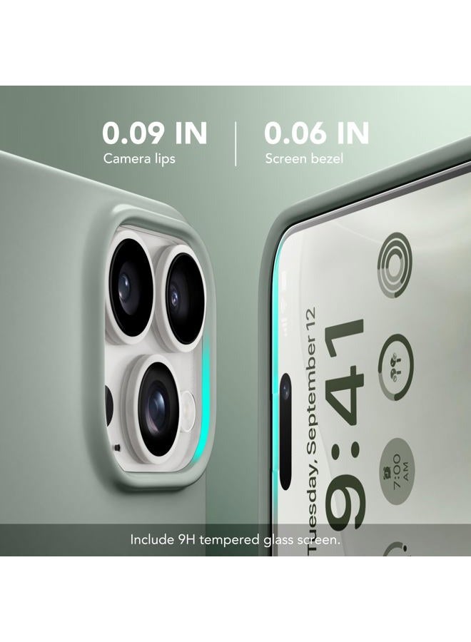 GONEZ for iPhone 14 Pro Case, Compatible with Magsafe, with Screen Protector + Camera Lens Protector, Soft Anti-Scratch Microfiber Lining, Shockproof Liquid Silicone Phone Cover, Calke Green - Image 5