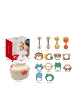 HUANGER Baby toys early education cute baby teething bell set baby toys with storage box baby teething toys（Children's puzzle toys from 3 months to 12 months old）  - Image 1