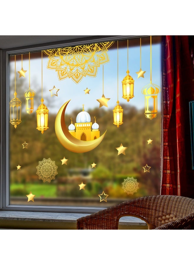 NIBEMINENT Creative Moon Star Lotus Window Stickers - DJ8022-NH  - Image 1