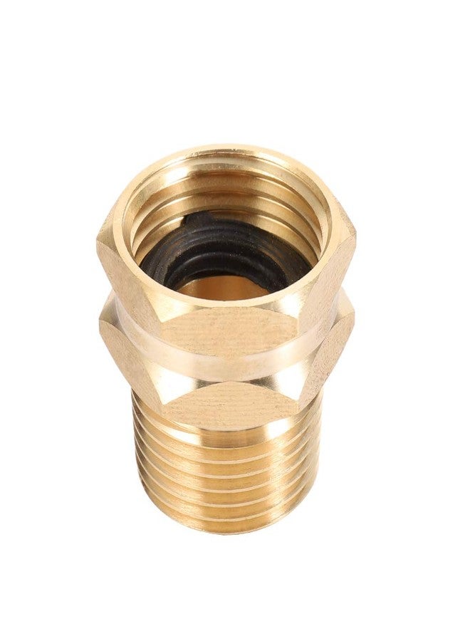 Kbrotech Brass Garden Hose Adapter, 3/4” GHT Female x 3/4” NPT Male Connector,GHT to NPT Adapter Brass Fitting,Brass Garden Hose to Pipe Fittings Connect 2pcs (3/4” GHT Female x 3/4” NPT Male) - Image 3