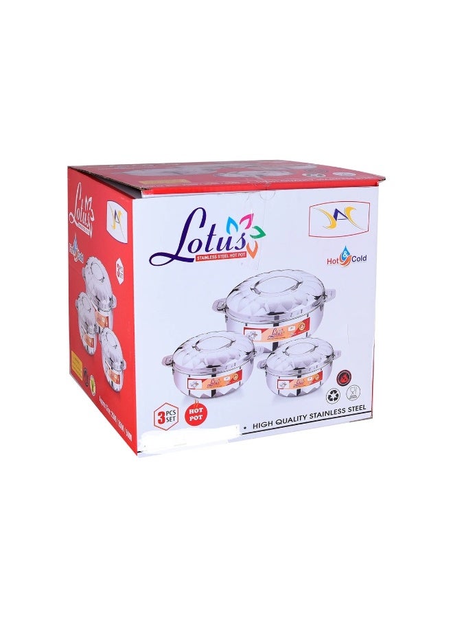3-Piece Stainless Steel Food Container Set 1500, 2500, 3500 - Image 2