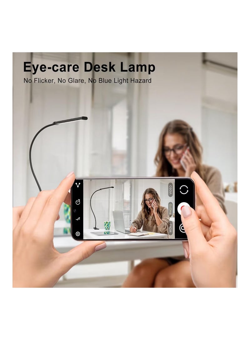 Mojimdo Desk Lamp with Remote, 3 Color & 5 Brightness & 77LED Dimmable Reading Light, 70CM Flexible Gooseneck, Eye-Caring Clip on Light with Adapter for Reading Study Workbench Drafting - Image 4