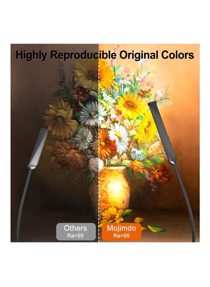 Mojimdo Desk Lamp with Remote, 3 Color & 5 Brightness & 77LED Dimmable Reading Light, 70CM Flexible Gooseneck, Eye-Caring Clip on Light with Adapter for Reading Study Workbench Drafting - Image 5