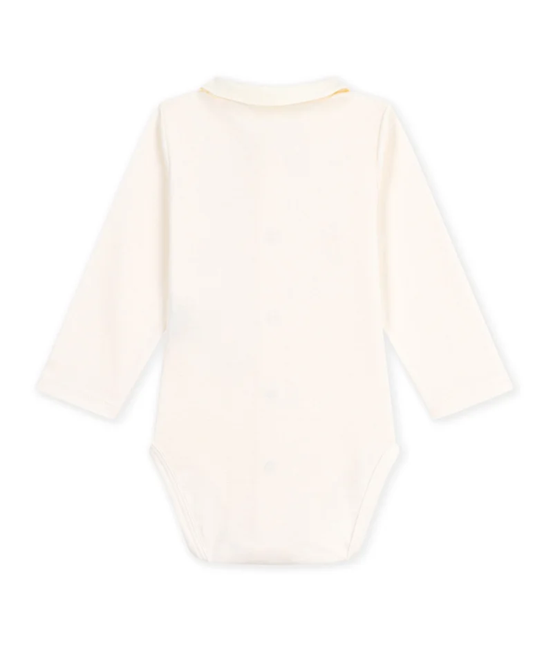 بيتي باتو Babies' Long-Sleeved Plain Cotton Body With An Embroidered Collar