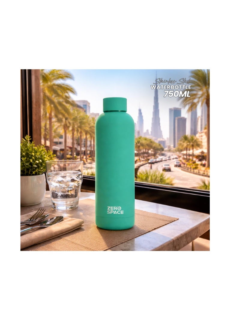 ZeroSpace Stainless Steel Water Bottle, 750ml Insulated Water Bottle for Kids School, Double Wall Water Thermos Flask for Hot & Cold Drinks, Sports Hot Water Bottle (Green) - Image 2