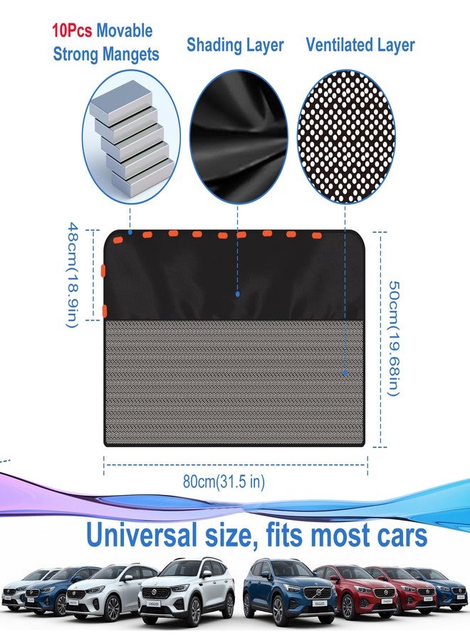 Jeyoon Rear Window Sun Shade, 2 PCS Magnetic Double Layer Car Side Window Sun Shades for Baby, Half Blackout & Half See-Through Back Window Covers for Sun & Privacy Protection,Car Window Accessories - Image 2