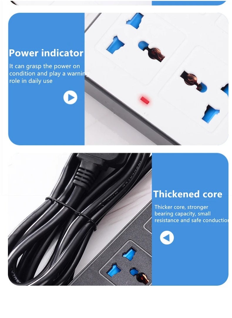 Multi-Outlet Universal Extension Socket with USB C Cable - 6 Outlets, 2 Pin Power Strip, Surge Protector, Child-Safe, Extra-Long Cord. Efficient Electric Cord Strips for Various Devices - White - pzsku/ZDCDAD72406F6A480830AZ/45/_/1704884610/8d06d9d5-375a-49b8-91a4-155d679cb516