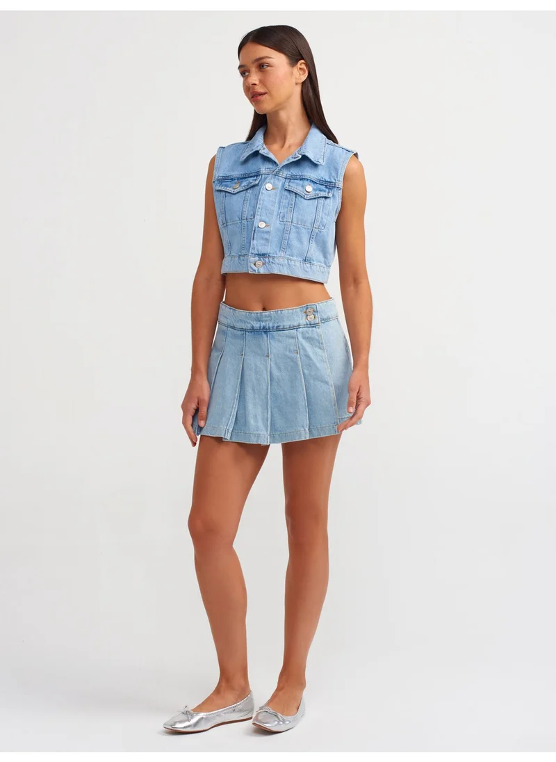 Dilvin 50727 Snow Washing Short Vest-Blue