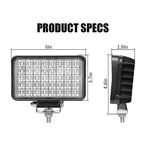 EXZEIT 6 Inch LED Work Light for Truck, Jeep, Tractor, SUV, ATV, 80W 6800Lumens Flood Light, 12/24V - Image 2