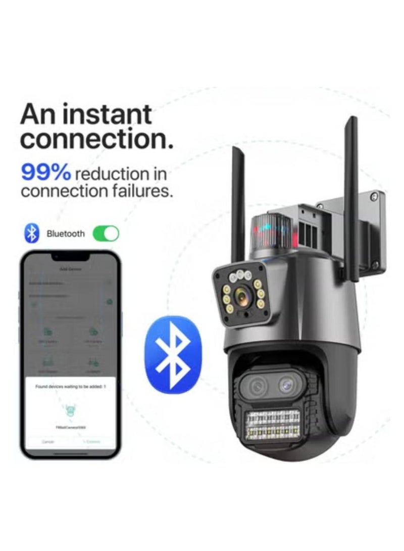 AROAQ 8MP Three Lens WIFI IP Camera 4K HD Dual Screen PTZ Camera Auto Tracking Security CCTV Camera 4MP P2P Video Surveillance iCSee  - Image 1