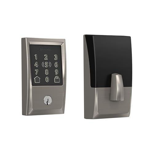 Schlage BE499WB CEN 619 Encode Plus WiFi Deadbolt Smart Lock, Keyless Entry Touchscreen Door Lock with Century Trim, Satin Nickel - Image 1
