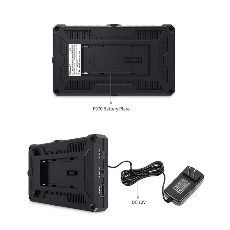 أنديسيني A6 شاشة ميدان لكاميرا DSLR مقاس 5.7 بوصة شاشة فيديو للمخرجين سطوع 450 نت مع مدخل HDMI بدقة 4K ومخرج طاقة تيار مستمر 8 فولت ومقبس سماعة أذن 3.5 ملم بديلة لكاميرات Sony وCanon وNikon DSLR - Image 3
