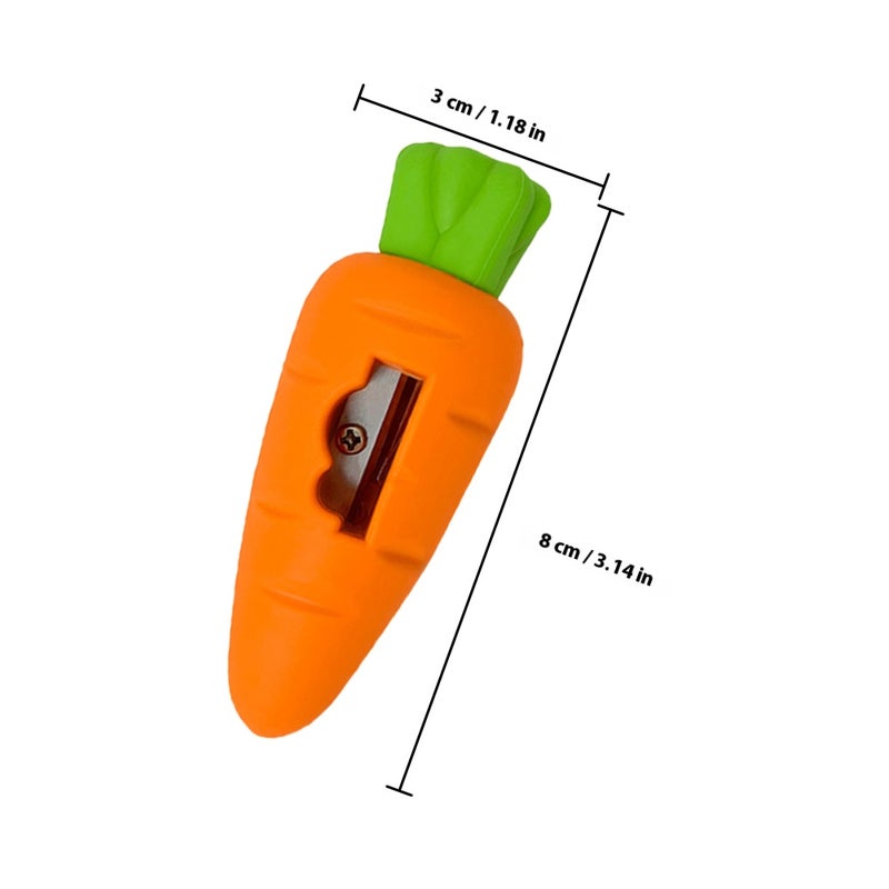3pcs Mini Carrot Erasers Miniature Vegetables Pencil Erasers Manual Pencil Sharpeners For Kids Children Party Favors School Classroom Rewards Supplies - Image 2