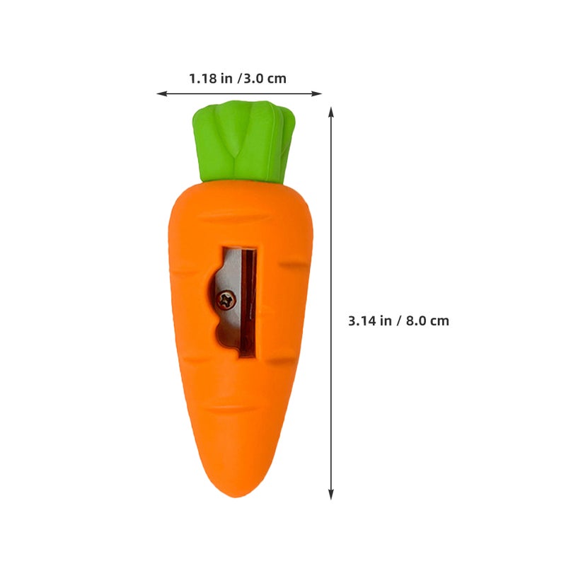 3pcs Mini Carrot Erasers Miniature Vegetables Pencil Erasers Manual Pencil Sharpeners For Kids Children Party Favors School Classroom Rewards Supplies - Image 3