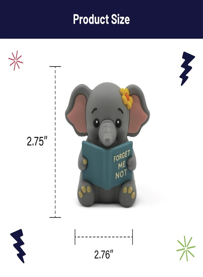 GOOFBALLS Little Readers - Cute Figurines for Bookshelves, Desks, Terrariums & Home Decor - Book-Loving Animal Statues - Elephant - Image 3