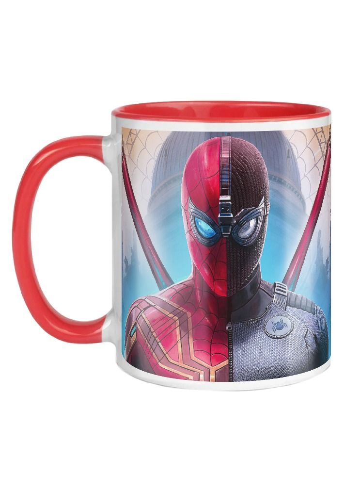 إم إي سي مج للقهوة بتصميم سبايدرمان يلف حول القدح بمقبض أحمر 11 أونصة - Image 1