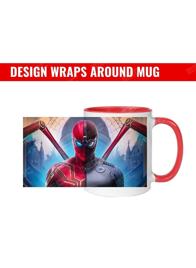 إم إي سي مج للقهوة بتصميم سبايدرمان يلف حول القدح بمقبض أحمر 11 أونصة - Image 2