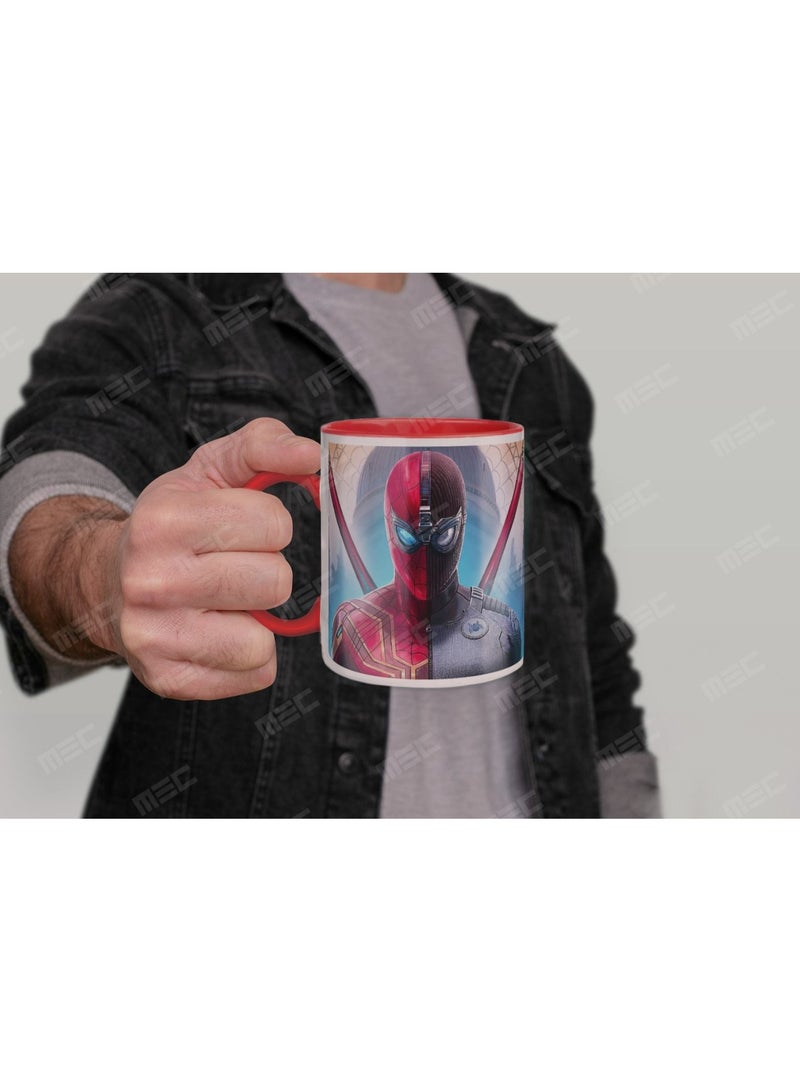 إم إي سي مج للقهوة بتصميم سبايدرمان يلف حول القدح بمقبض أحمر 11 أونصة - Image 3