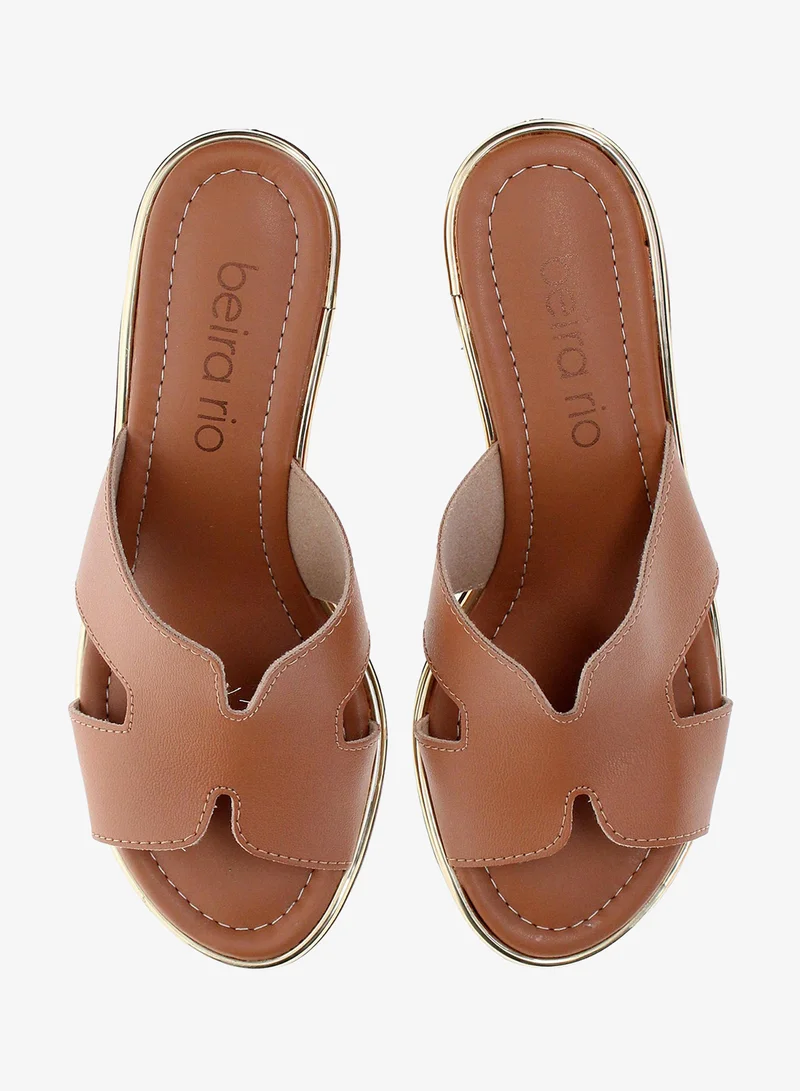 Beira Rio Brown Mid Heel Sandals for Women – Stylish & Comfortable Footwear for Any Occasion for Women | Best Price UAE
