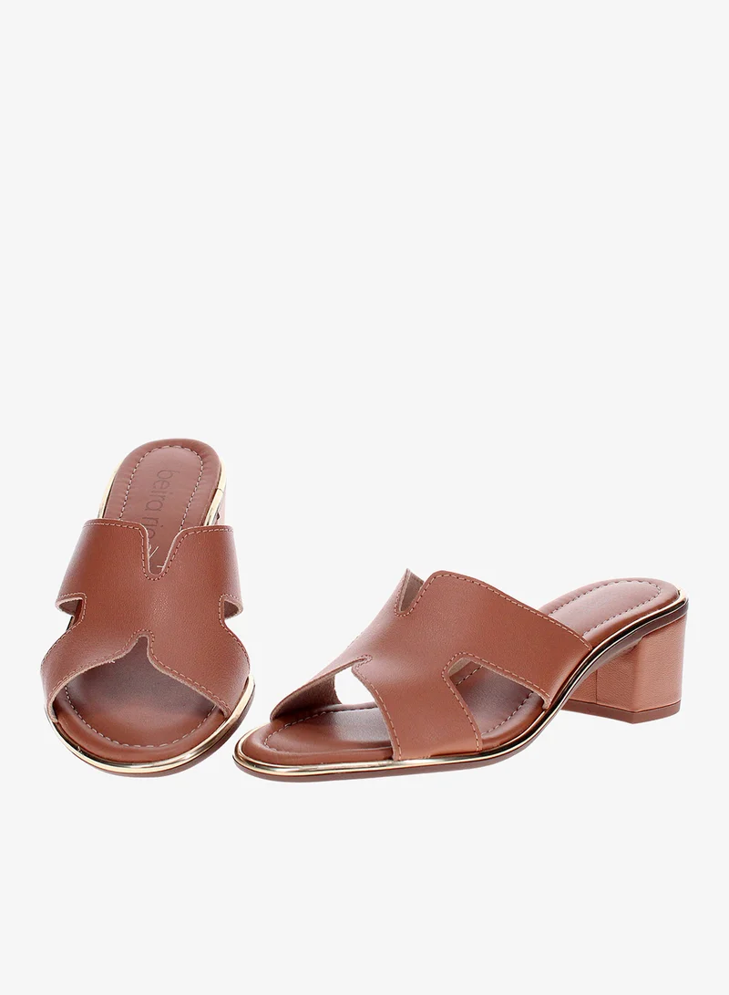 Beira Rio Brown Mid Heel Sandals for Women – Stylish & Comfortable Footwear for Any Occasion for Women | Best Price UAE