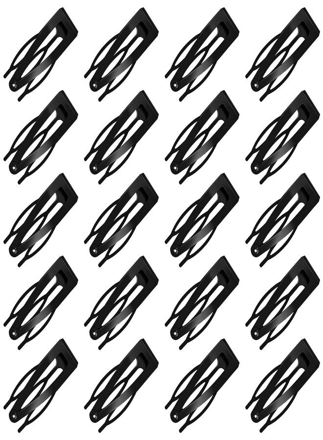 FZWONVUC 20 Pcs Double Grip Metal Snap Hair Clips for Women/Girls,Small Barrettes for Thin/Fine/Short Hair,Strong Hold Hair Accessories, (Black) - Image 1
