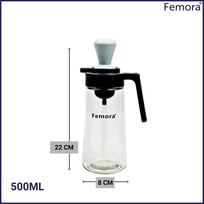 Femora Oil Dispenser | Glass Oil Bottle | 1 Year Warranty | Cooking Oil Dispenser 550ml Pack of 1 Oil Bottle - Image 4