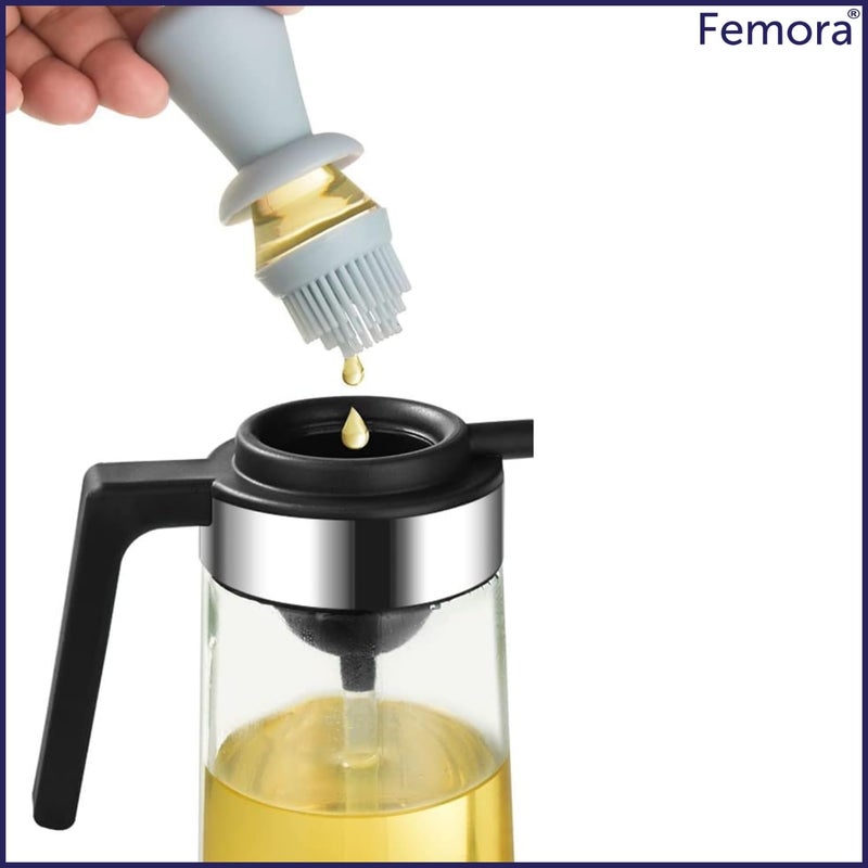 Femora Oil Dispenser | Glass Oil Bottle | 1 Year Warranty | Cooking Oil Dispenser 550ml Pack of 1 Oil Bottle - Image 5