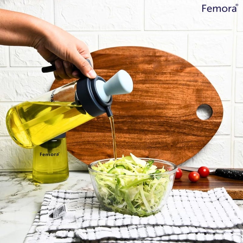 Femora Oil Dispenser | Glass Oil Bottle | 1 Year Warranty | Cooking Oil Dispenser 550ml Pack of 1 Oil Bottle - Image 3