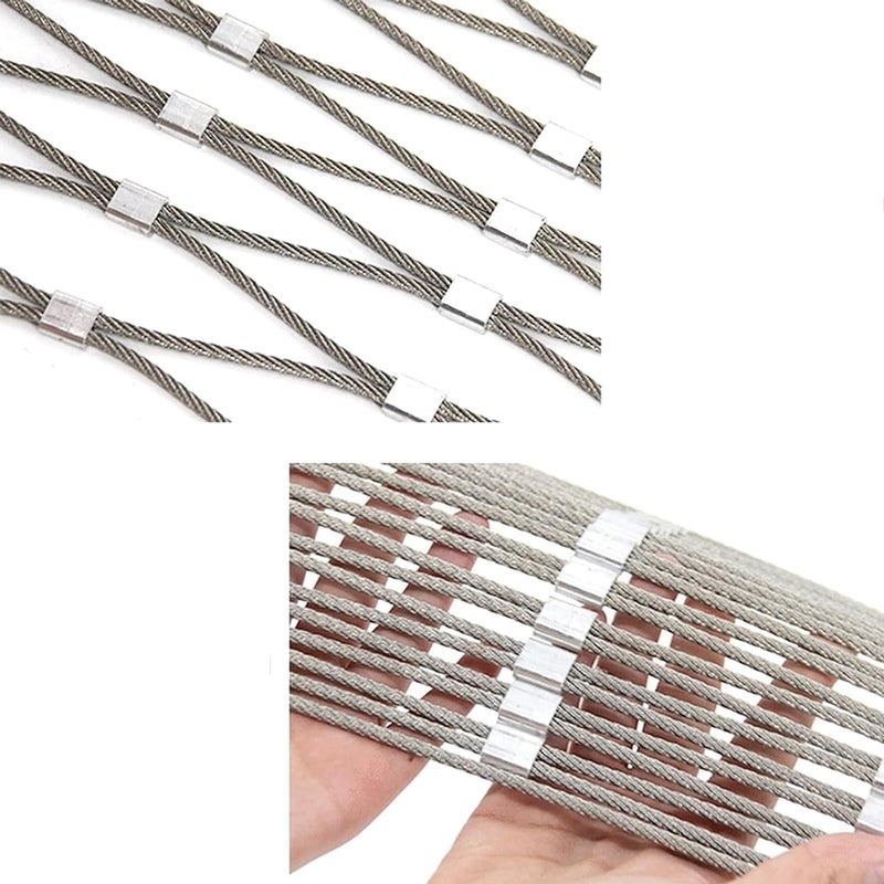 Stainless Steel Rope Wire Mesh Stainless Steel 304 Mesh, Stair Protection Net，Durable Deer Fencing Net，Woven Net Garden Netting for Zoo Cage Fence, Balcony, Stair(1x1m) - Image 2