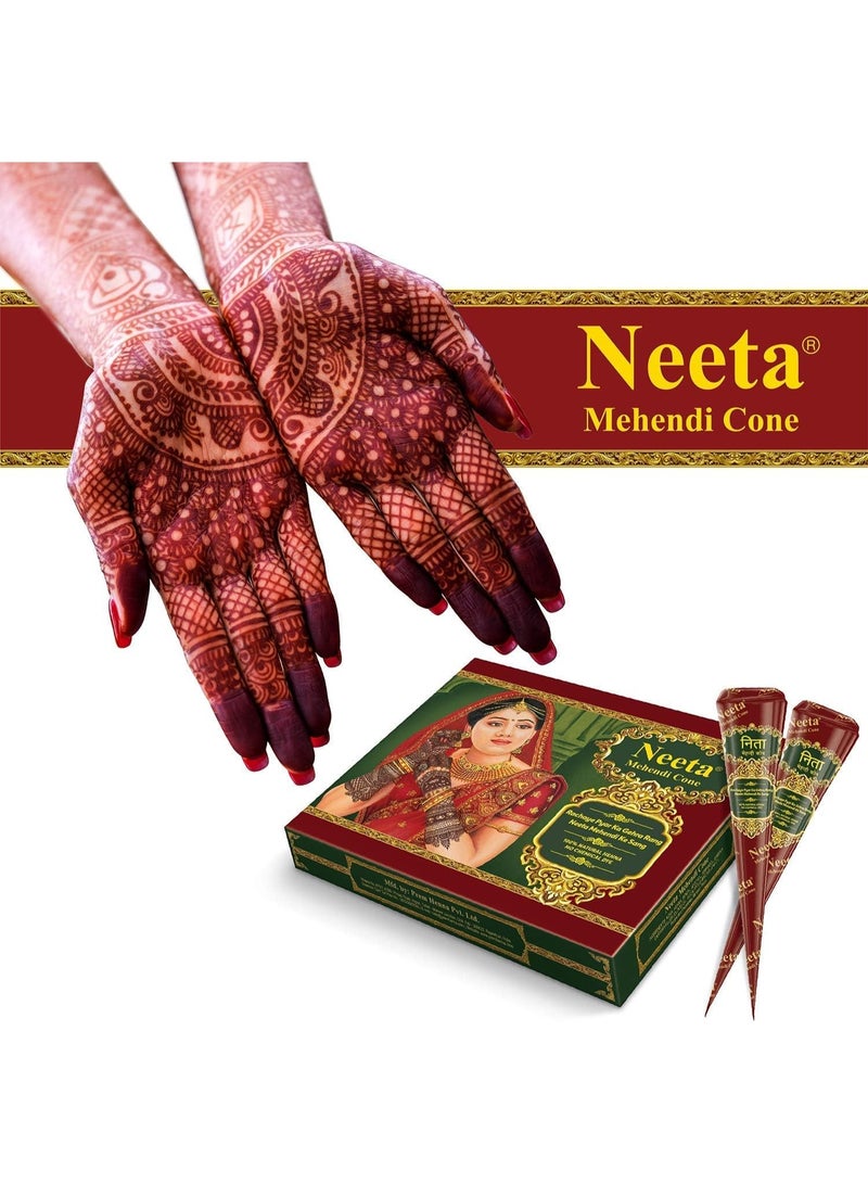 Neeta Mehandi Cone for Hand Designing Henna Mehendi Cone Bridal Mehndi Cones for Wedding Dulhan Mehndi Cone 12 Pieces - Image 3