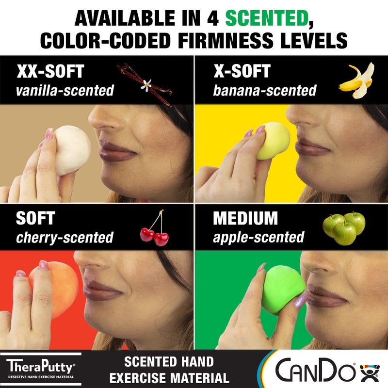 CanDo TheraPutty Scented Hand Exercise Putty for Rehabilitation, Exercises, Hand Therapy, Occupational Therapy, Apple Green Medium 1lb - Image 5